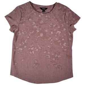 Simply Vera Vera Wang Petite Large Pink Floral Tee Short Sleeve Womens PL